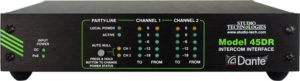 Model 45DR Dante to 2-Channel Party-Line Intercom Interface