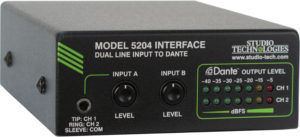 Model 5204 Dual Line Input to Dante Interface