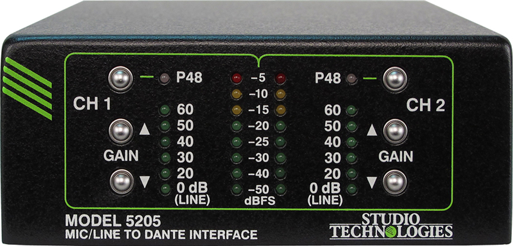 Model 5205 Mic/Line to Dante Interface