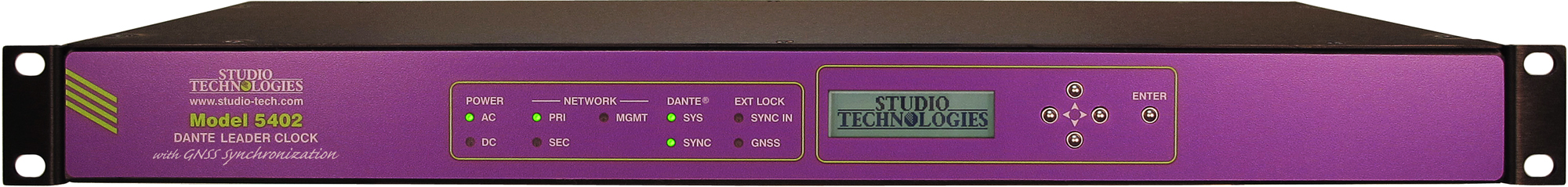 Model 5402 Dante Leader Clock with GNSS Synchronization